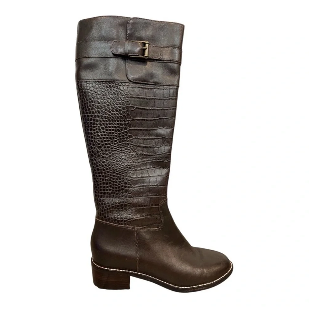 Cole Haan Nike Air crocodile embossed tall riding boots